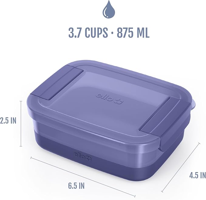 Ello 3.7 Cup Plastic Meal Prep Containers, 10 Pc, 5 Pack, Everest | Set of 5 leakproof BPA-free plastic meal prep containers. Microwave & dishwasher safe. Ideal for food storage & leftovers