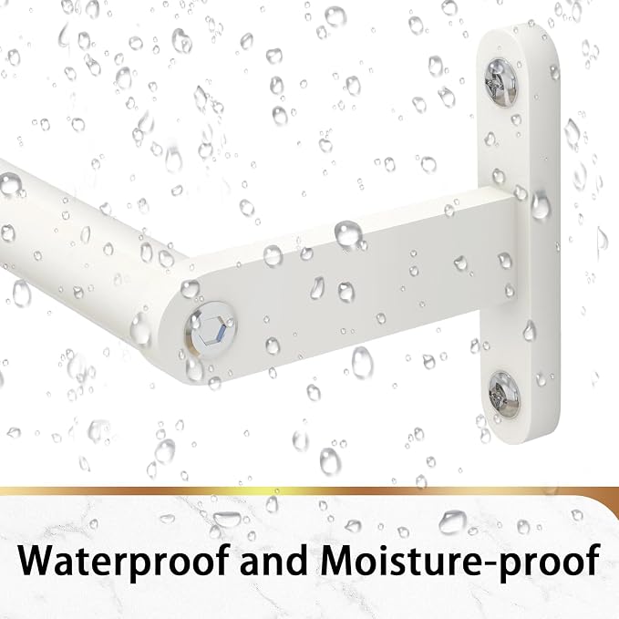 KLJKPA Towel Bar for Bathroom, 24 Inch Wall Mounted Towel Rack, White | Heavy Duty Single Towel Rod, Space-Saving Hand Towel Holder, Toilet Kitchen Towel Storage, Rustproof, Stainless Steel