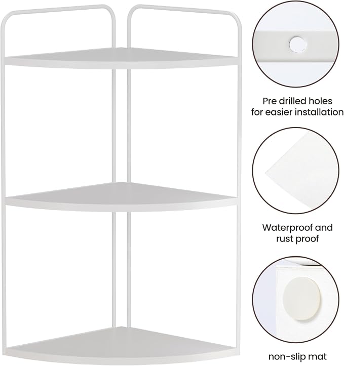 Bathroom Counter Organizer, Vanity & Makeup Countertop Organizer | Corner Bathroom Counter Organizer, Bathroom Sink Organizer, Bathroom Counter Shelf, Countertop Organizer, Corner Desk Shelf