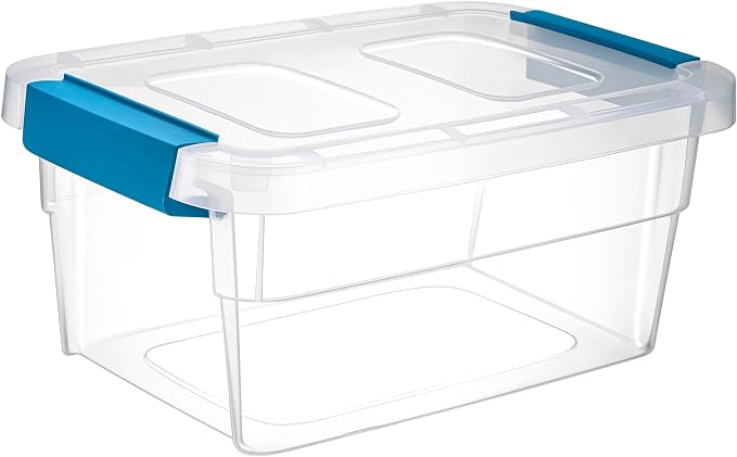Tribello Clear Plastic Storage Bins with Lids Stackable Storage Bins (15 Quart)