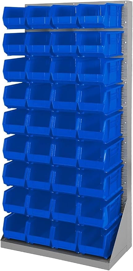 Akro-Mils 30240 AkroBins Plastic Storage Bins, 15"x8"x7", Blue, 12-Pack | Space-Saving Stackable Bins for Garage, Pantry, Craft Organization
