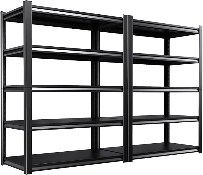 46''W Garage shelving,2500lbs AdjustableTall Heavy Duty Shelving,5T Garage Shelves ,Storage ShelvesUnit，Metal Standing Shelf Units， Utility Rack For Kitchen Warehouse Basement 71*46*20,2-pack