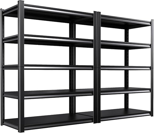 46''W Garage shelving,2500lbs AdjustableTall Heavy Duty Shelving,5T Garage Shelves ,Storage ShelvesUnit，Metal Standing Shelf Units， Utility Rack For Kitchen Warehouse Basement 71*46*20,2-pack