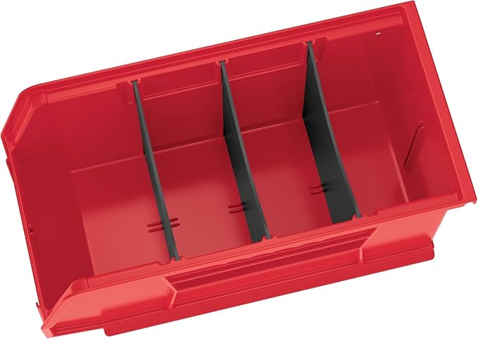 Akro-Mils 30230 AkroBins Plastic Storage Bins, 11"x5"x5", Red, 12-Pack | Space-Saving Stackable Bins for Garage, Pantry, Craft Organization