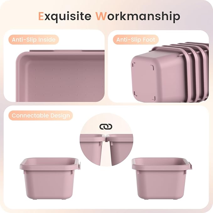 【Military Grade】A-LuGei Drawer Organizer,【𝟱𝗦𝗶𝘇𝗲】Makeup organizer,【Holds 177 Items】Bathroom Organizers and Storage,Organization and Storage,Desk Drawer Organizer for Vanity【Lilac】