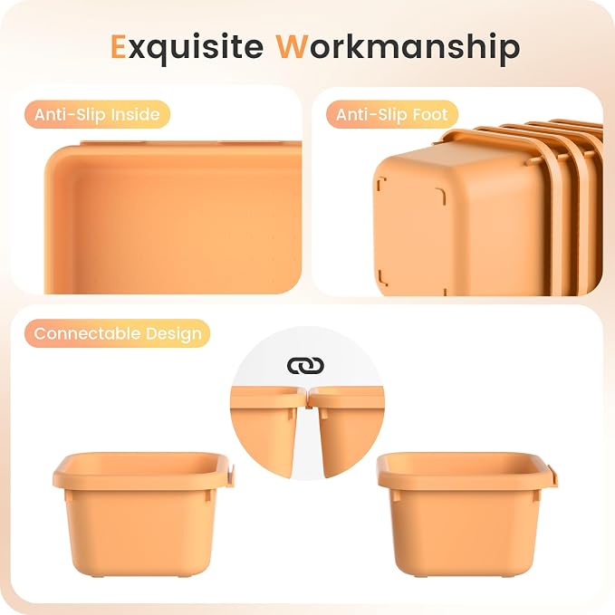 A-LUGEI【𝟰𝟲𝗣𝗖𝗦】【5 Size】Tool Box Organizer Tray Divider Set, 【Orange】 Desk Drawer Organizer,Garage Organization and Storage Toolbox Accessories Rolling Tool Chest Cart Cabinet WorkBench Part
