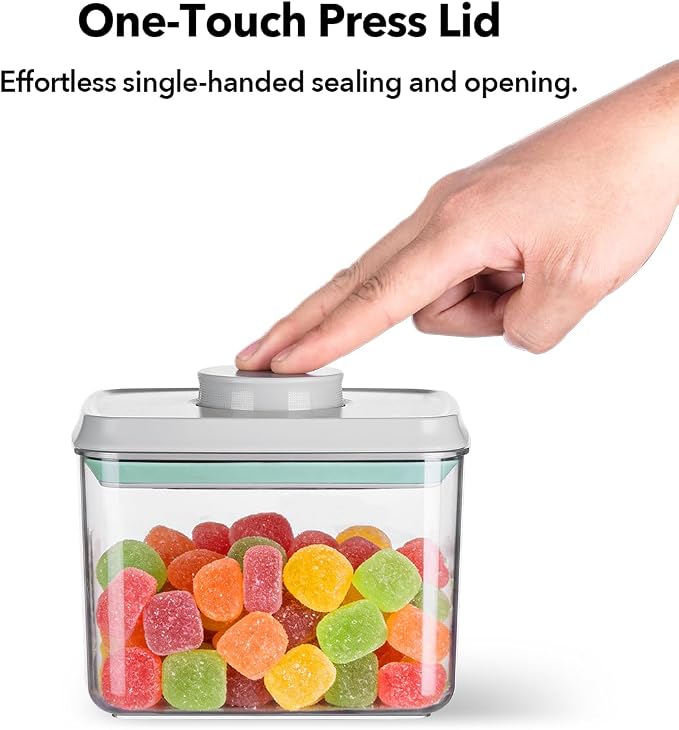Airtight Food Storage Container with One-Touch Lid, 12-Piece Set (1.3, 2.1, 2.9, 3.6 QT* 3) Stackable Durable BPA-Free for Baking Supplies, Pasta & Systematic Bulk Organization