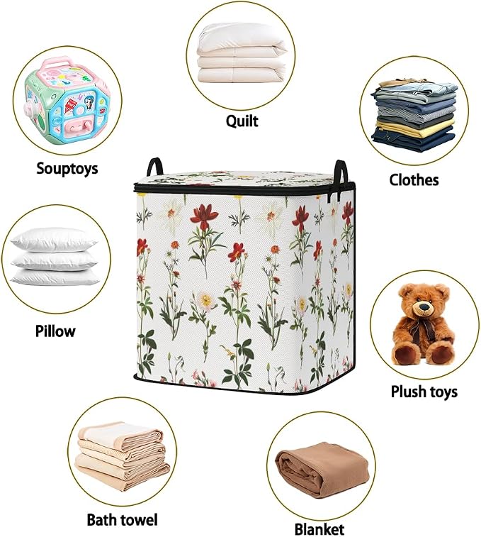 2pcs blanket storage bag for under bed,closet organizers 95L | clothing sweater sheet bedding comforter duvet quilt pillow toy storage bags with lids,dorm room essentials for containers