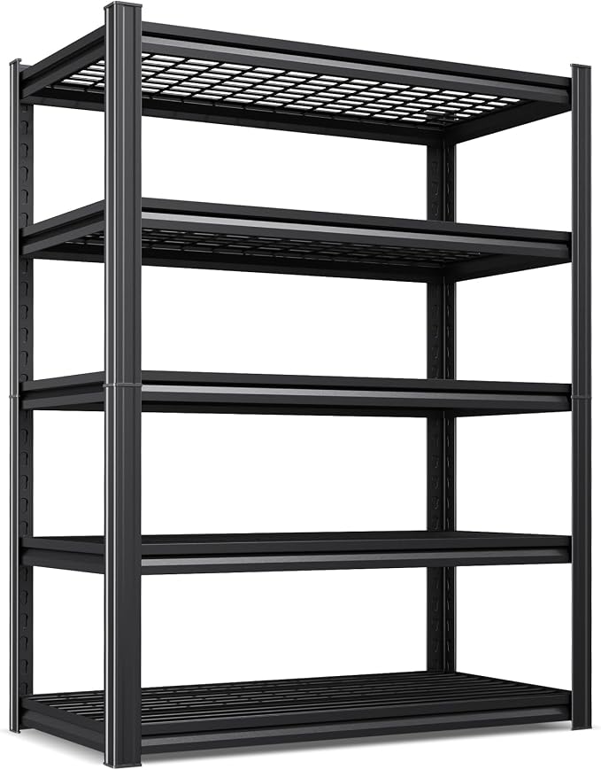 71.2" H-35.4" W Garage Shelving Heavy Duty Storage Shelves, Adjustable Metal Shelving Unit, Utility Garage Organizer Shelf for Basement, Pantry, Warehouse, Supermarket, 35.4" Wx15.7 Dx71.2 H