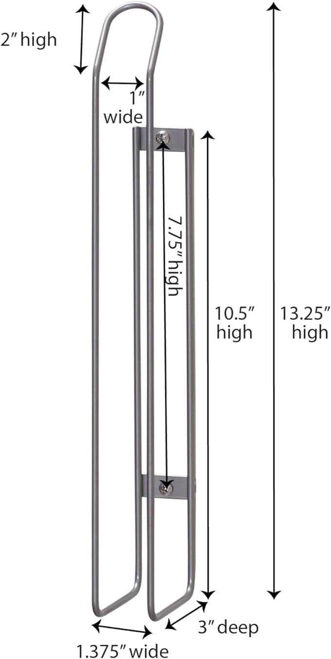 Household Essentials 1225-1 Mounted Paper Towel Holder | Mounts to Solid Cabinet Doors or Walls, Nickel