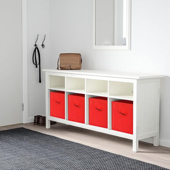 ShellKingdom Storage Bins, Foldable Fabric Storage Cubes And Cloth Storage | Storage Organizer For Closet And Toys, 10.5x10.5x11 INCH, 6 Pack (Red)