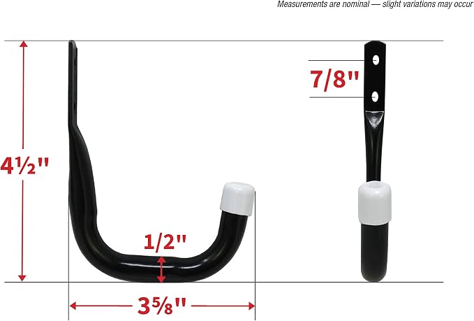 Shepherd Hardware 8088E Heavy Duty Steel Garage Storage/Assorted Utility Hooks, 6 Pack, black, 3.5"/ 5"/ 7.5"