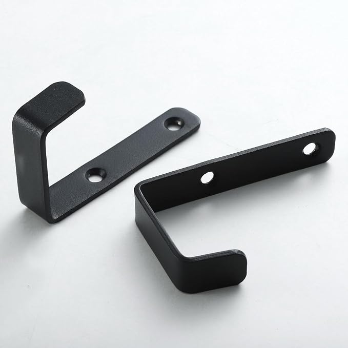 Heavy Duty Hooks, Stainless Steel Hooks for Hanging, Wall Mount Hook, Coat Hook, Wall Hooks Towel Hook Garage Holder Screw Hanger, Utility Hooks, Black (4 Pack)