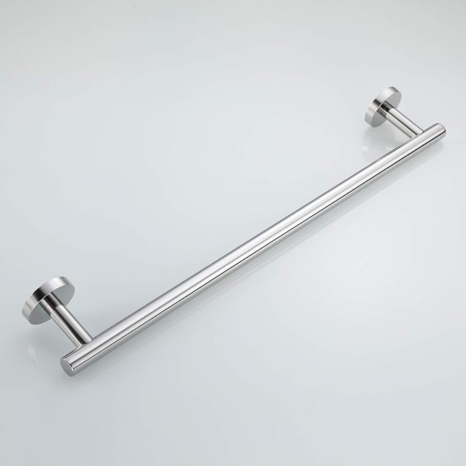 USHOWER Polished Chrome Towel Bar, 18-Inch Towel Racks for Bathroom | Thicken SUS304 Stainless Steel Towel Rod, Towel Holder Wall-Mounted, Modern Home Decor (Total Length 20-Inch)