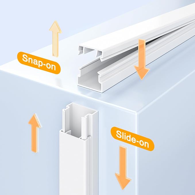 Delamu Cable Hider, 315in Cord Hider Cord Covers for 1 Wire on Wall, Premium Wire Covers for Cords, Cable Cover Organizer, TV Wires Hiders for Wall Mounted Tv, L15.7X W0.55x H0.4in, White