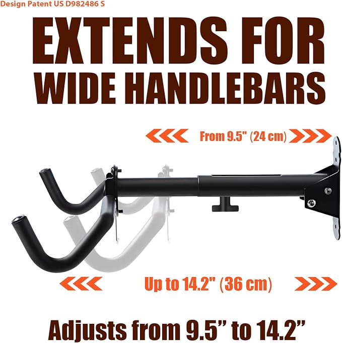 Gootus Bike Wall Mount Hanger - Horizontal Bicycle Indoor Storage Rack | Cycling Wall Mounted Holder Hook - Hang Your Road, Mountain or Hybrid Bikes in Garage or Home