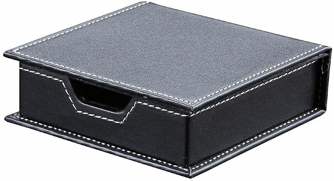 KINGFOM 5PCS Desk Organizer and Accessories Set, Pu Leather Office Supplies with Multifunction Desktop Organizer Storage Box, Tissue Holder, Mouse Pad, Note Paper Holder, Pencil Holder for Desk Black