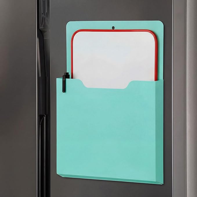 Gilprop 8 Pack Magnetic File Folder Holder for Whiteboard Classroom Storage | 10"x13"x1.2" Hanging Magnetic Wall File Organizer, Refrigerator Magazine Holder, for Mail Letters Paper Desk Office