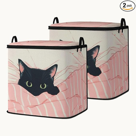 2pcs blanket storage bag for under bed,closet organizers 95L | clothing sweater sheet bedding comforter duvet quilt pillow toy storage bags with lids,dorm room essentials for containers