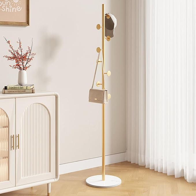 coat rack freestanding coat tree Marble base 3 height options metal coat rack jacket coat bag perchero heavy duty coat rack Available for hall office entryway gold coat rack (gold)