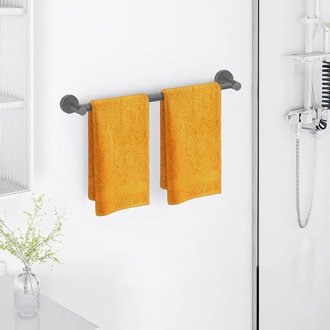 MGahyi Towel Racks for Bathroom-Adjustable Towel Holder(13.18inch-24inch) Sturdy and Rustproof Towel Bar Wall Mounted, Single Towel Bar Rod for Bathroom Accessories (Grey, 1Pack)