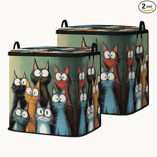 2pcs blanket storage bag for under bed,closet organizers 95L | clothing sweater sheet bedding comforter duvet quilt pillow toy storage bags with lids,dorm room essentials for containers