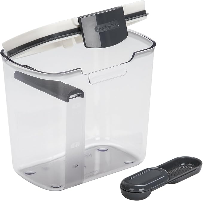 ProKeeper 1 Quart Airtight Powdered Sugar Storage Container – Grey, BPA-Free Plastic | Includes a Dusting and Measuring Spoon and Leveling Bar, Holds Up To 1lb Bag of Powdered Sugar, BPA-Free and Dishwasher Safe
