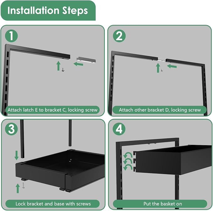 Under Sink Organizer, L-Shaped Pull Out Cabinet Rack for Kitchen | Expandable Width, 6-Level Height, Quiet Sliding Rails, Heavy-Duty Alloy Steel Frame, Pipe Clearance Design for Tight Cabinets