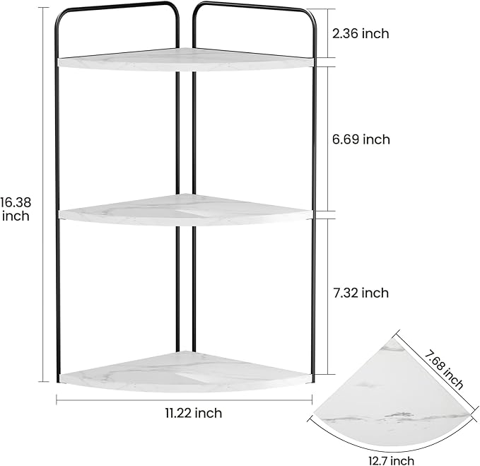 Bathroom Counter Organizer, Vanity & Makeup Countertop Organizer | Corner Bathroom Counter Organizer, Bathroom Sink Organizer, Bathroom Counter Shelf, Countertop Organizer, Corner Desk Shelf
