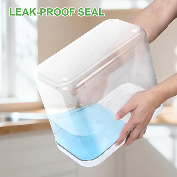 TBMAXS Rice Flour Storage Container - 12.7 Qt | 25 Lbs Crystal-Clear Plastic Food Storage Containers Bin with Pop-up Lid for Grains Beans, Dry Food Holder for Kitchen Pantry Organization and Storage
