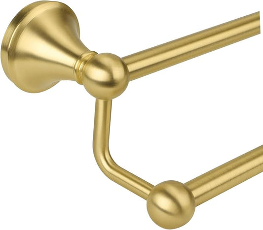Antique Bathroom Double Towel Bar Brushed Gold, 24 Inch Towel Racks for Bathroom Wall Mounted,Bathroom Towel Holder,Two Towel Rod Hanger for Hotel