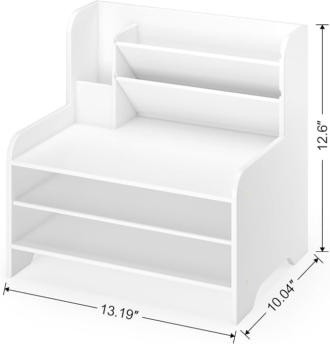 Bamboo File Organizer for Desk, Paper Tray with Pen Holder-White | Open tiers and a pen holder sort Letter/A4 paper, folders and office supplies while keeping your workspace clutter-free