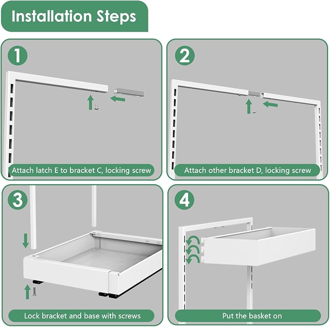 L-Shaped Under Sink Organizer with 6-Level Height Adjustment | Expandable Width, Pull-Out Cabinet Storage Rack with Quiet Sliding Rails for Kitchen, Bathroom, Laundry Room Cabinets, White