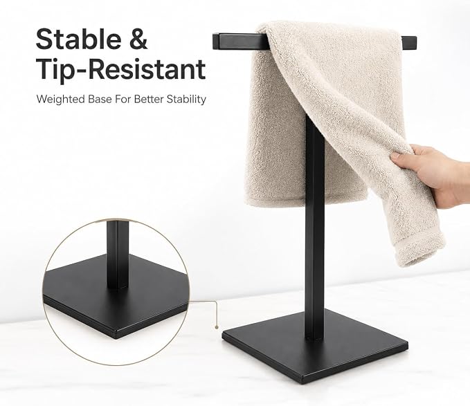 Bathroom Hand Towel Holder Stand，T-Shape Hand Towel Holder Stand SUS304 Stainless Steel for Bathroom，Kitchen or Vanity Countertop