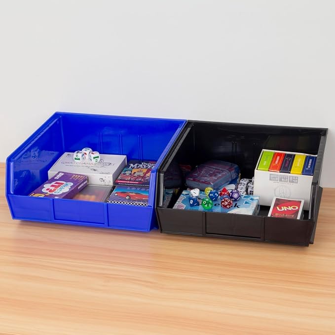 Akro-Mils 30235 AkroBins Plastic Storage Bins, 11"x11"x5", Blue, 6-Pack