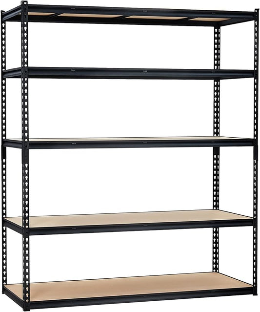 PeakPursuit Storage Shelving Unit, 5-Tier Adjustable Metal Storage Shelves, 60" L x 24" W x 72" H Heavy Duty Garage Storage Shelves for Kitchen Pantry Basement Bathroom Laundry