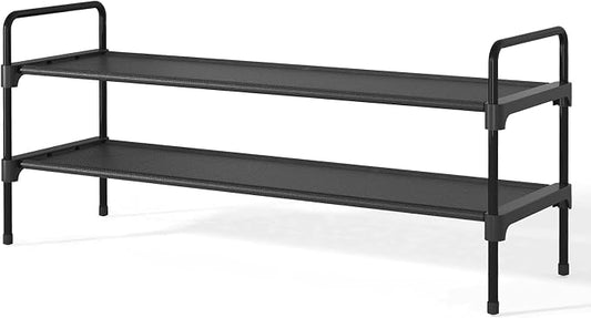 Kitsure Shoe Rack for Closet, Shoe Storage, 36.2" Wide - 2 Tiers, Black | Shoe Organizer for Closet, Entryway, Living Room, Space-Saving Shoe Shelf, Sturdy Zapateras Organizer