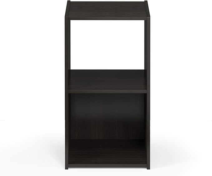 Furinno Pelli Cubic Storage Cabinet, 2x1, Espresso | 12.2 x 11.6 x 24.2, Open & Closed Back Cubes, Storage Organizer Cabinet, for Living Room, Bedroom, Home Office