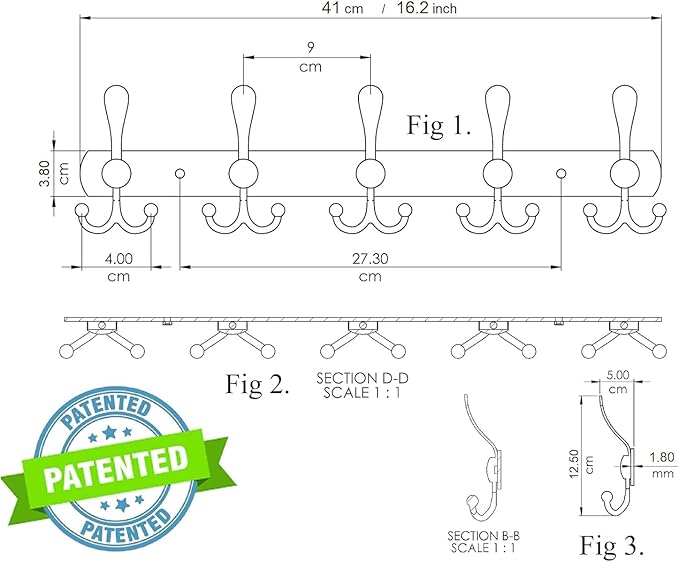GlazieVault Coat Rack Wall Mount - Stainless Steel Coat Rack (2 Pack) - Heavy Duty Coat Hooks Wall Mounted - Hanger for Hat Towel Robes Jacket Clothes for Bathroom Entryway