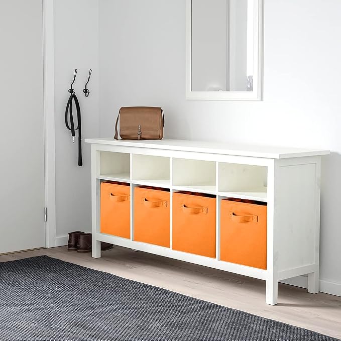 ShellKingdom Storage Bins, Foldable Fabric Storage Cubes And Cloth Storage | Storage Organizer For Closet And Toys, 10.5x10.5x11 INCH, 6 Pack (Orange)