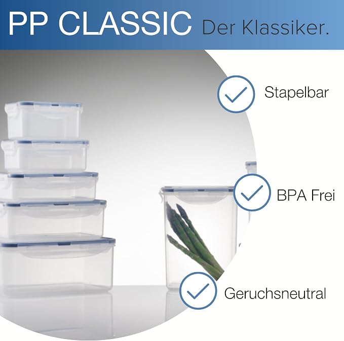 LOCK & LOCK Easy Essentials Food Lids/Pantry Storage/Airtight Containers, BPA Free, Rectangle - 8 Cup - for Cookies, Clear
