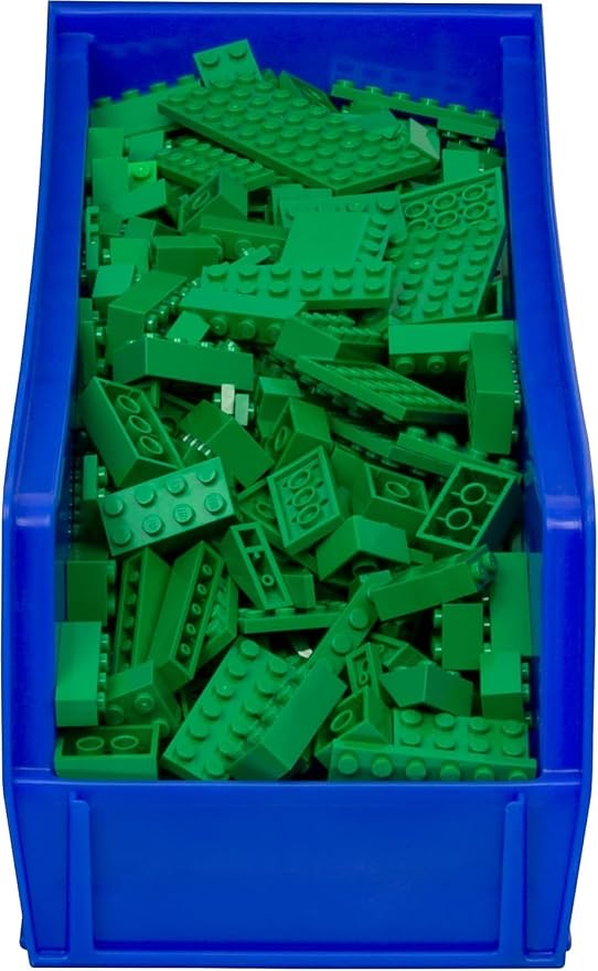 Akro-Mils 30234 AkroBins Plastic Storage Bins, 15"x5"x5", Blue, 12-Pack | Space-Saving Stackable Bins for Garage, Pantry, Craft Organization