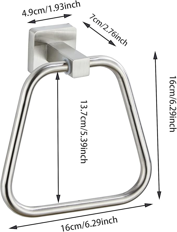 Brushed Nickel Towel Ring for Bathroom, Kitchen Bath Towel Holder Hangers Wall Mount Heavy Duty Stainless Steel