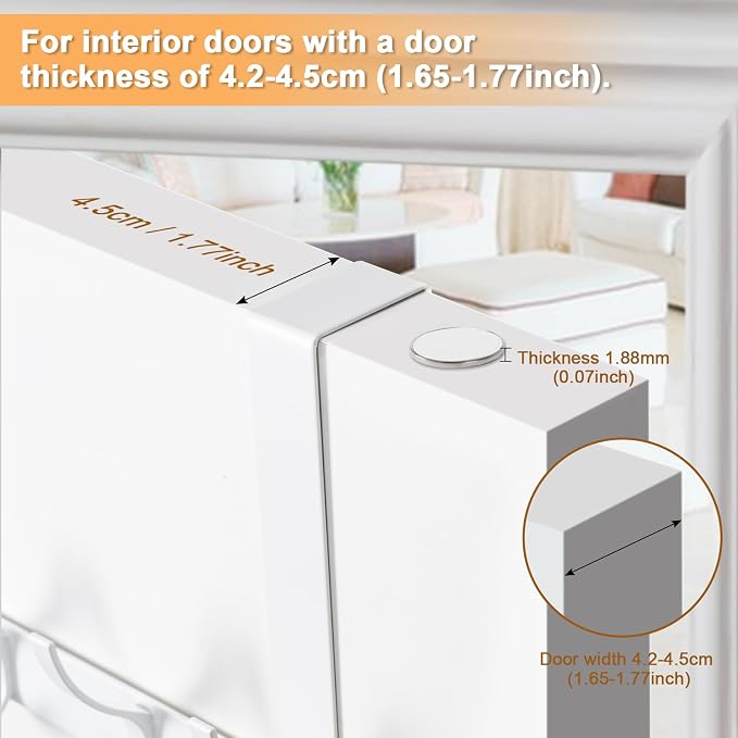 Over The Door Hooks,Door Hanger Hooks for Hanging (White, Fit 1-3/4" Doors) | Sturdy Door Hanger,Towel Racks for Bathroom with 12 Coat Hook,Coat Rack,Large Over The Door for Bathroom,Bedroom,Kitchen ﻿