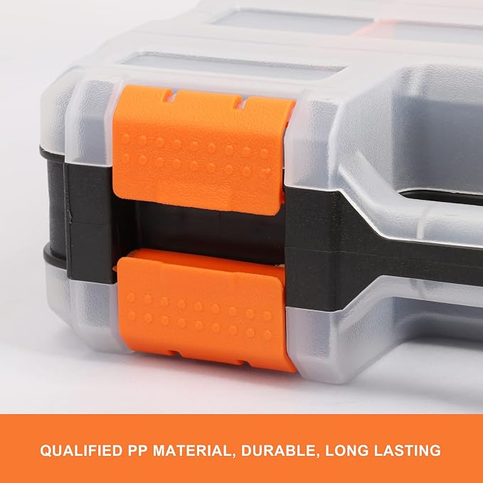 Mayouko Double Side Tools Organizer, Customizable Removable Plastic Dividers, Hardware Box Storage, Excellent for Screws,Nuts,Small Parts, 34-Compartment,2 PCS Set,12.6"L x 10.6"W x 3.2"H