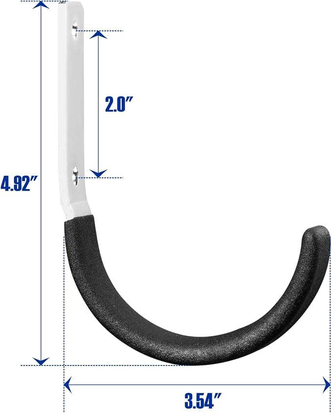 GeeWatom Heavy Duty Steel Garage Hooks,Garage Storage Utility Hooks,Heavy Duty Garage Tool Organizer,Steel Wall Mount Hooks, Hose Hanger, Small Garden U Hooks (Black 4 Pack)