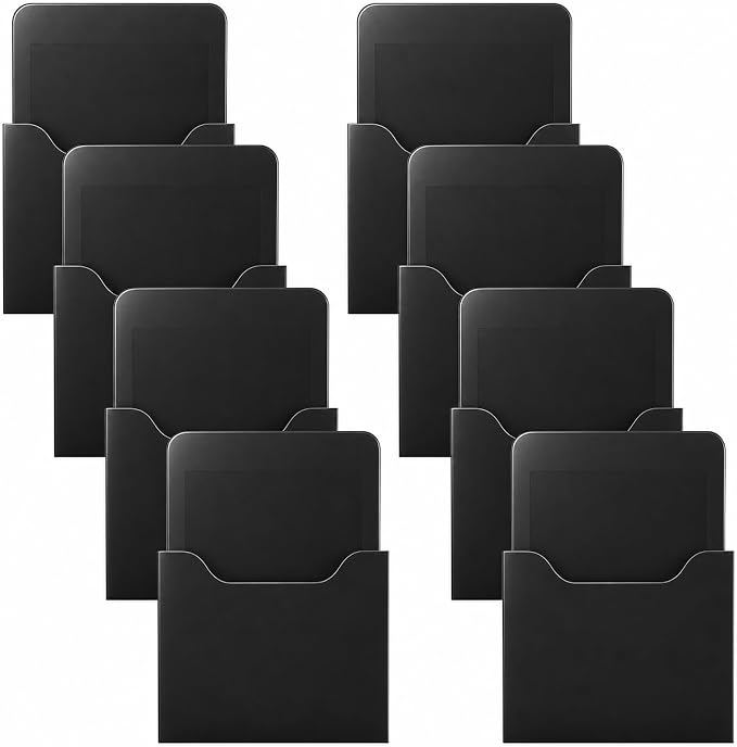 Gilprop 8 Pack Magnetic File Folder Holder for Whiteboard Classroom Storage | 5"x7"x1.2" Hanging Magnetic Wall File Organizer, Refrigerator Magazine Holder, for Mail Letters Paper Desk Office