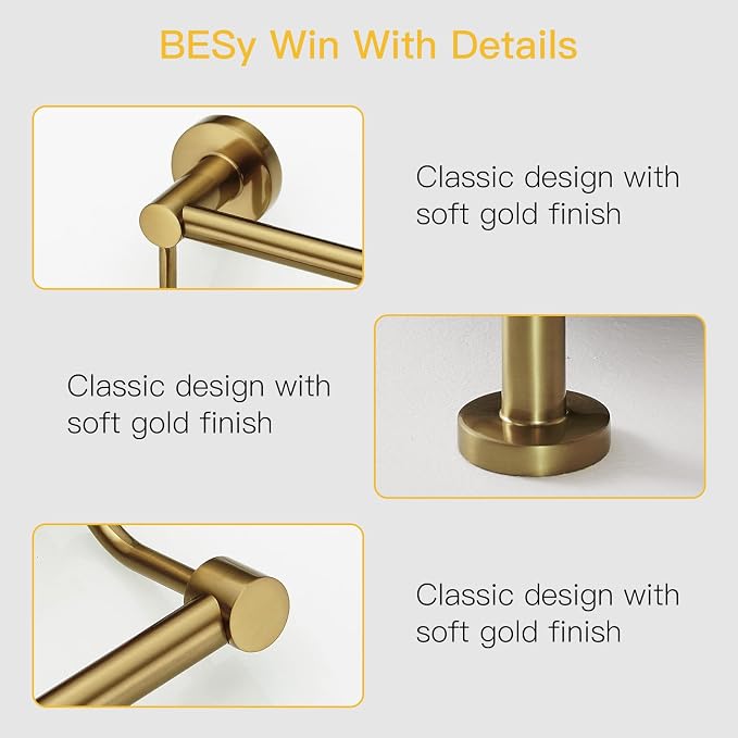 Double Towel Bar Bathroom Towel Rack Towel Rod Holder Antique Brass | Adjustable 16-26 In, Wall Mounted Towel Holder, Stainless Steel, Rustproof, Towel Bar Rod Hanger Hardware Accessories Hotel