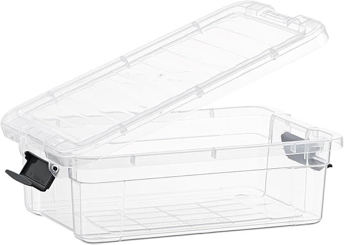 Superio 2.3 Qt Clear Plastic Storage Bin with Lid, Non-Toxic, BPA Free, Odor Free, Organizer Storage Box, Stackable Plastic Tote for Home, Garage, School, and Office, Small