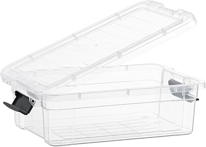 Superio Clear Storage Bins with Lids, Stackable Storage Box with Latches and Handles, Extra Small, 2 Pack 2 Quart